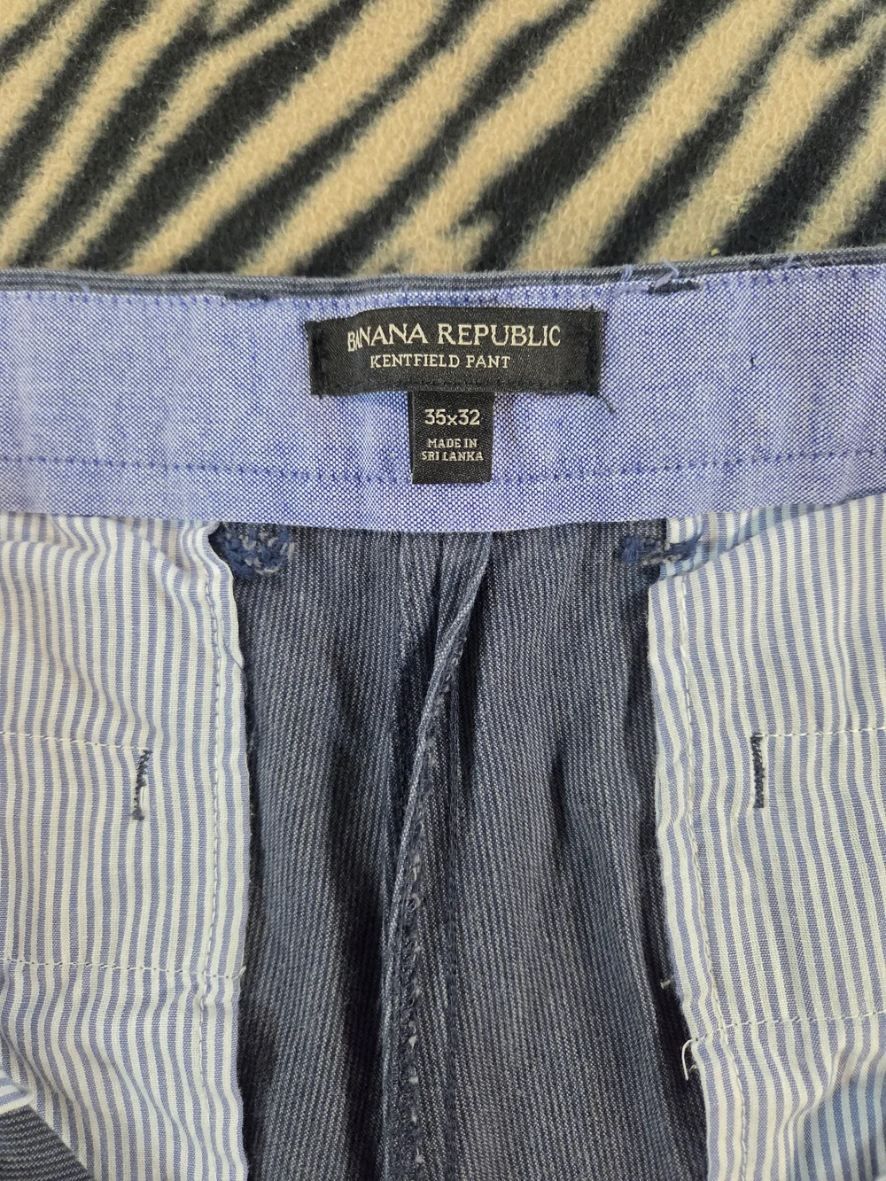 Banana Republic Kentfield Pants 35x32 Blue Striped 100% Cotton